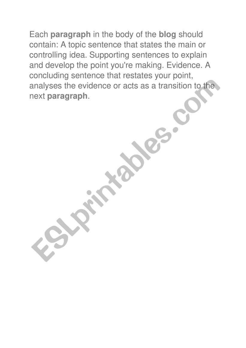 how to write a paragraph in a blog