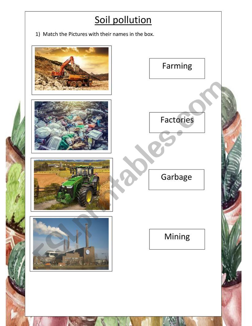 SOIL POLLUTION worksheet