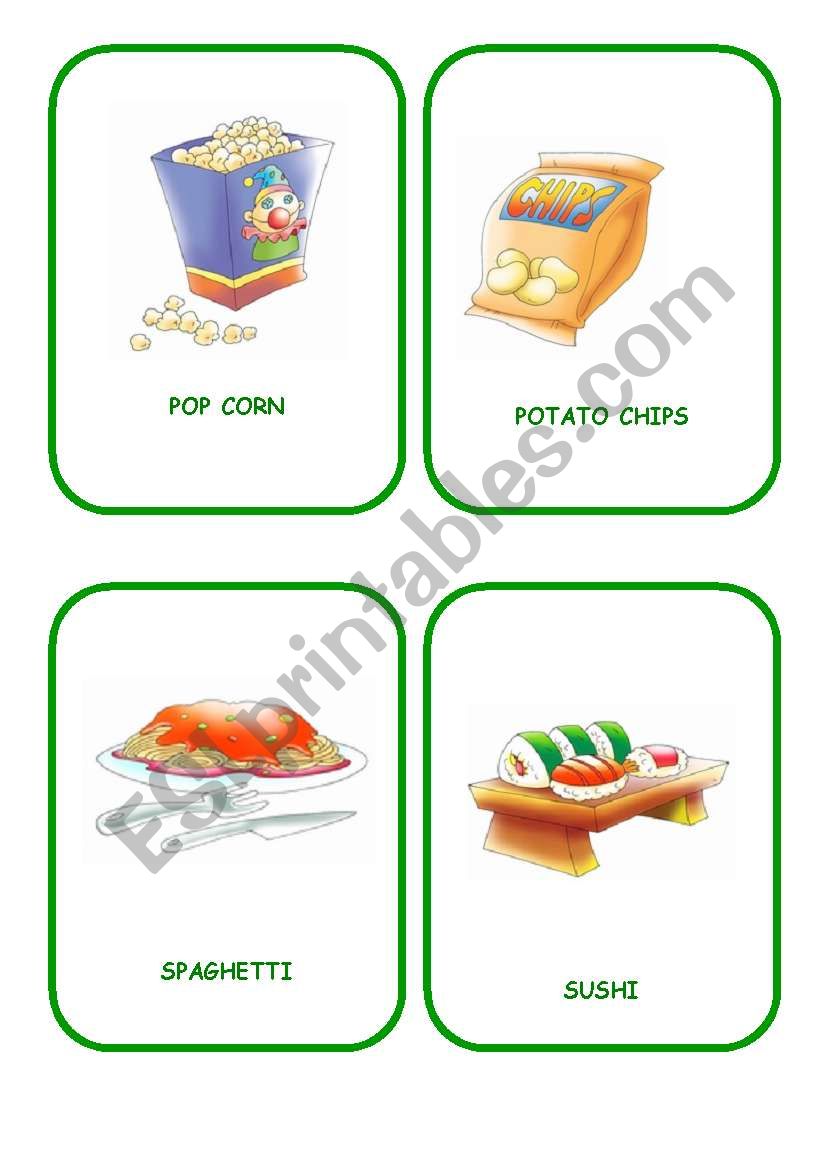 FOOD FLASHCARDS 3 worksheet