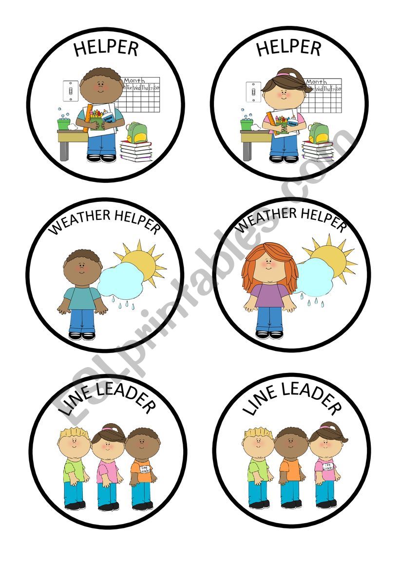 HELPER BADGES (COLOR) worksheet