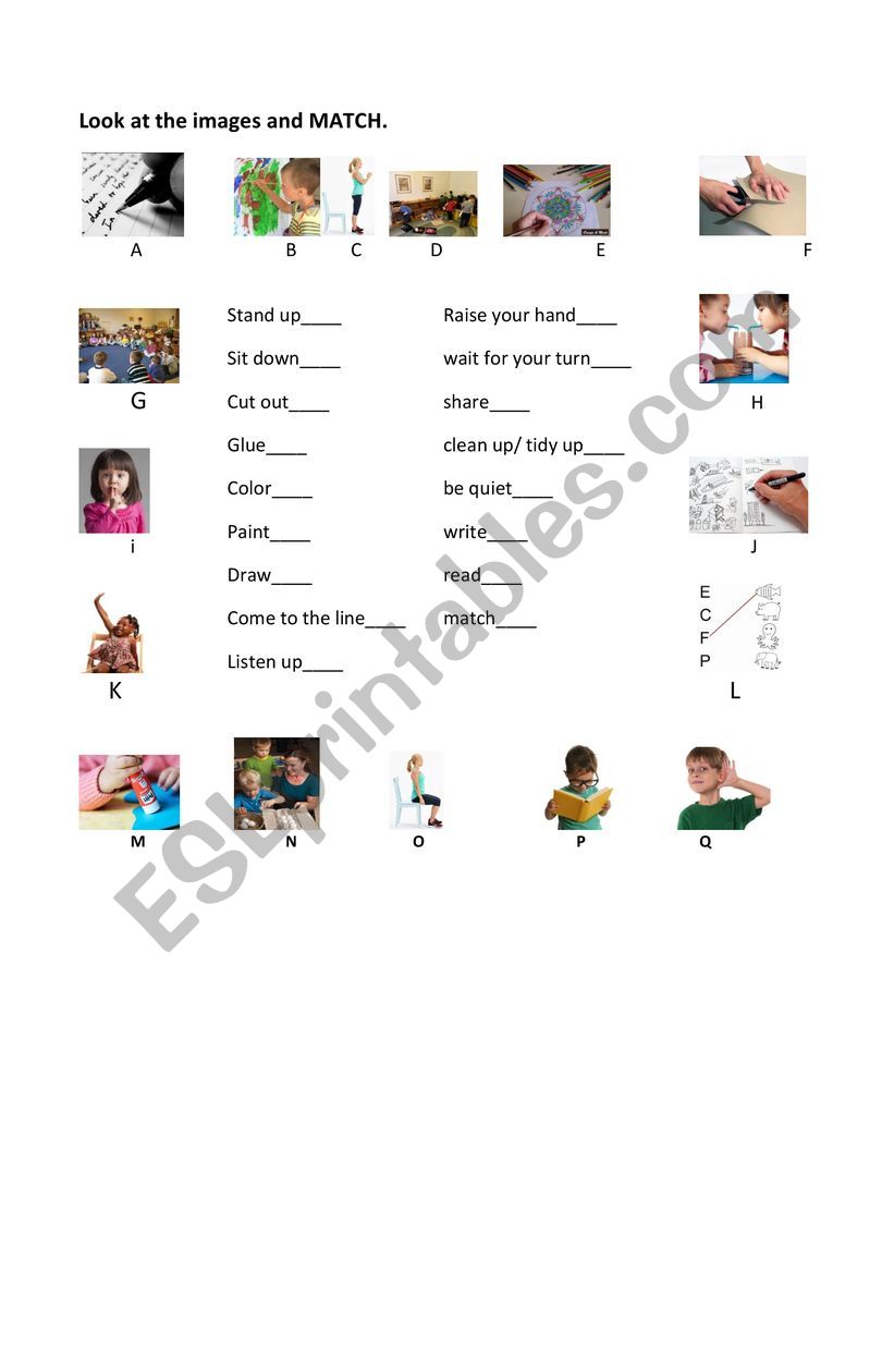 school classroom actions, school commands