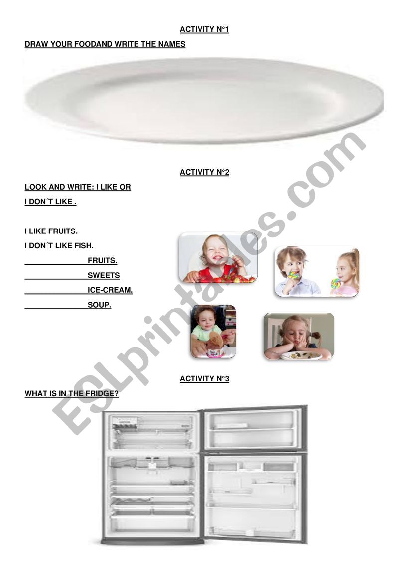 Food and Drinks worksheet
