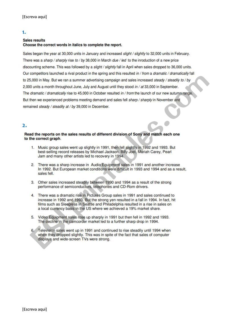 Describing Graphs II worksheet