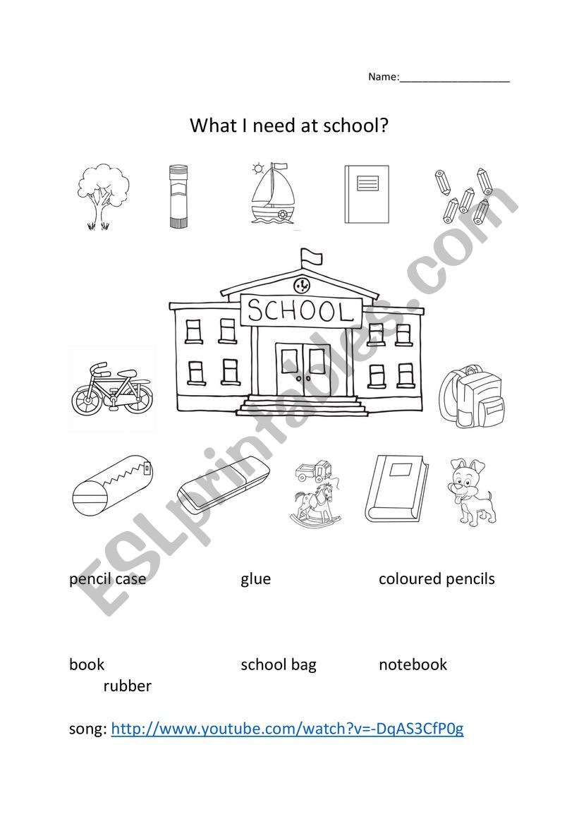 School things worksheet