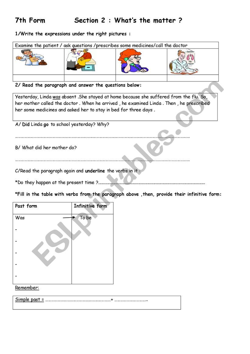 What�s the matter ? worksheet