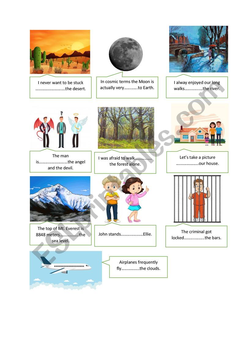 Prepositions of place worksheet