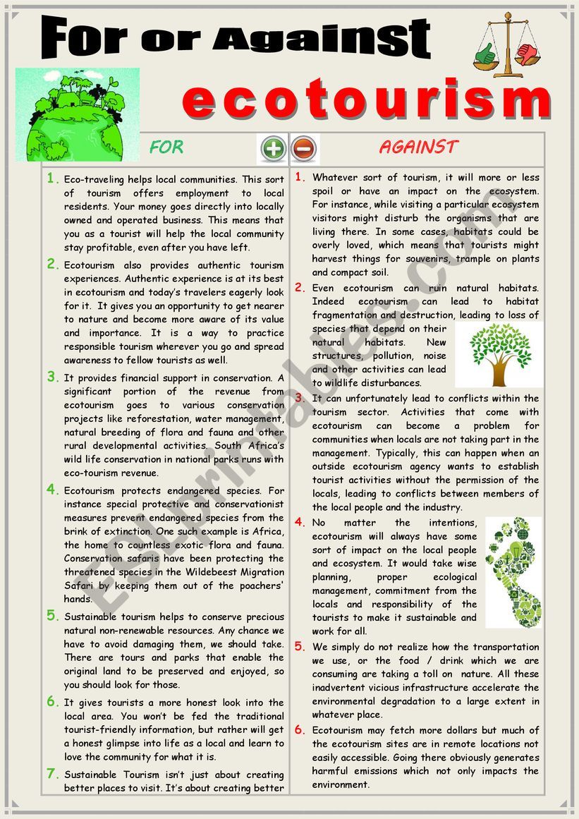 Eco-Tourism Exploration: A Sustainable Travel Worksheet