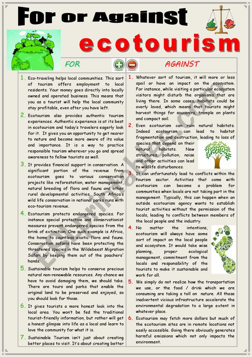 eco tourism reading answers