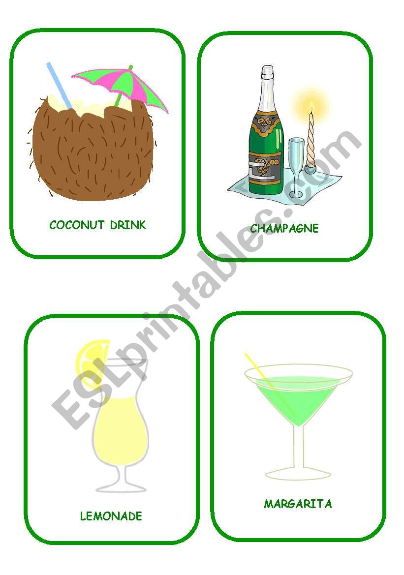 DRINKS FLASHCARDS 1 worksheet