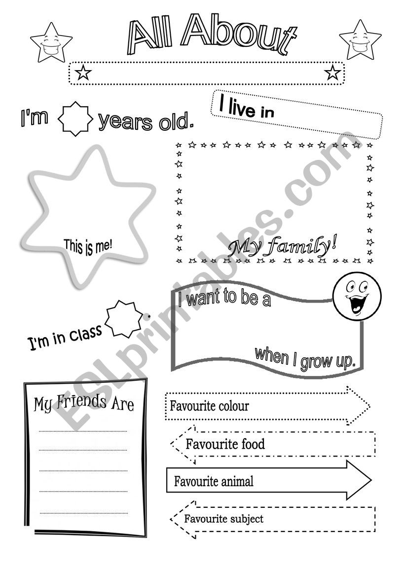 all about me worksheet