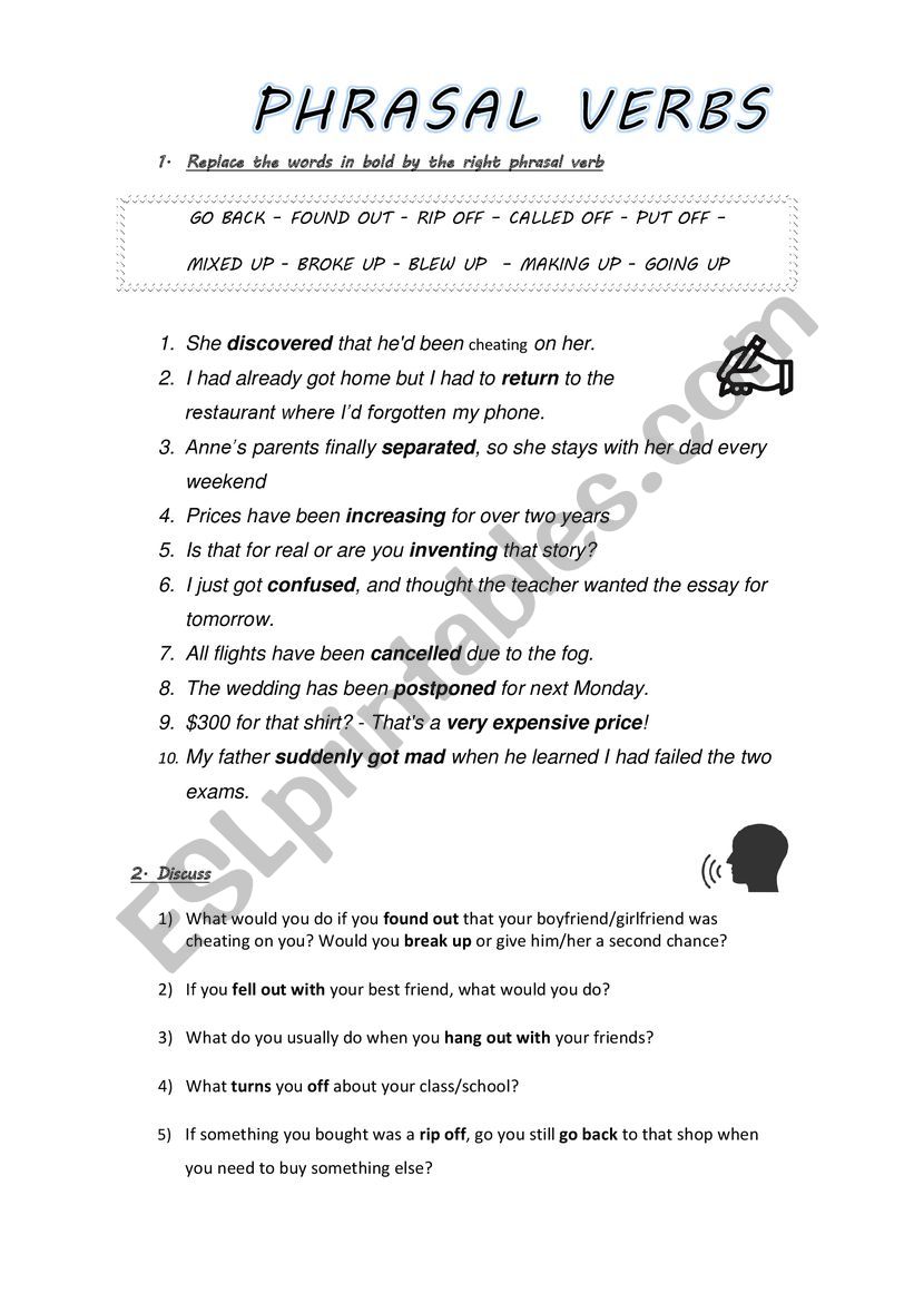 Phrasal Verbs worksheet