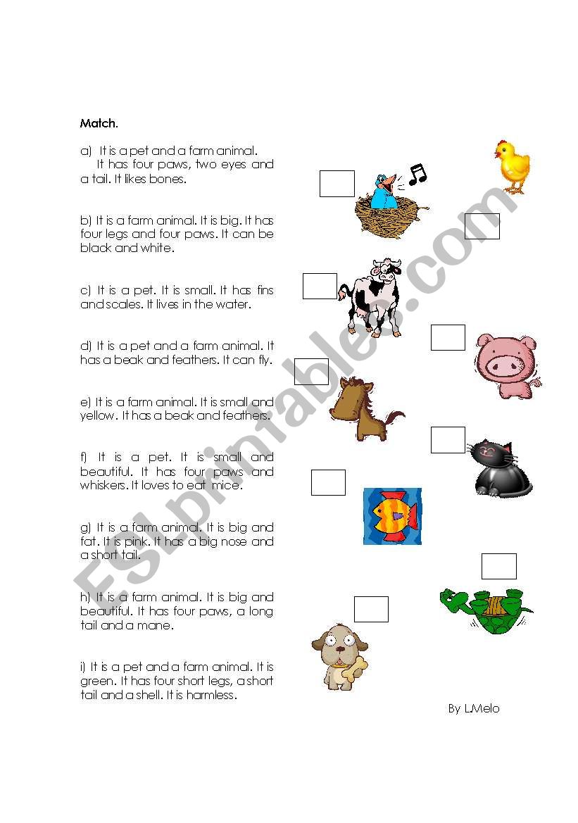 pets and farm animals worksheet