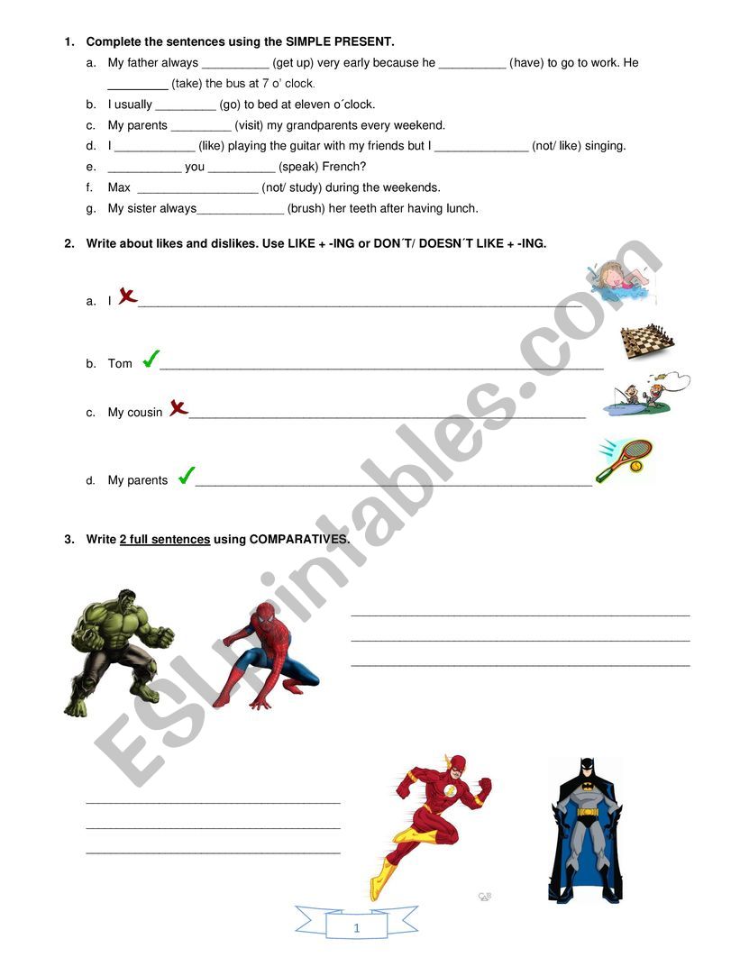 Grammar practice worksheet