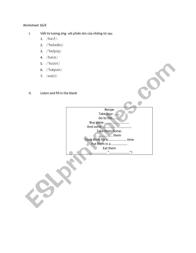 letter A  worksheet