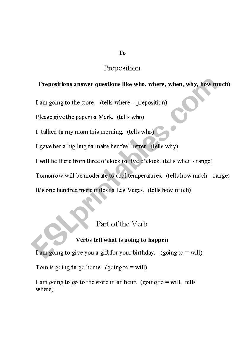 Using the preposition 
