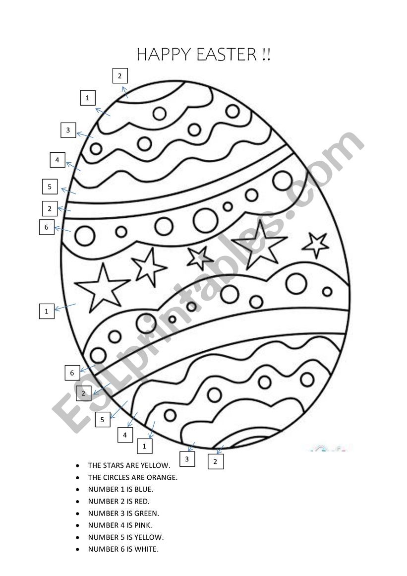 happy easter worksheet