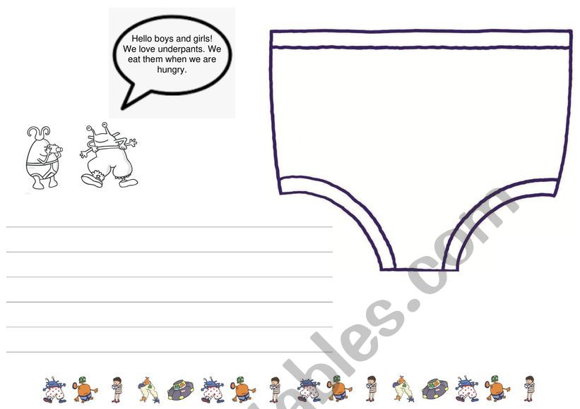 ALIENS LOVE UNDERPANTS worksheet