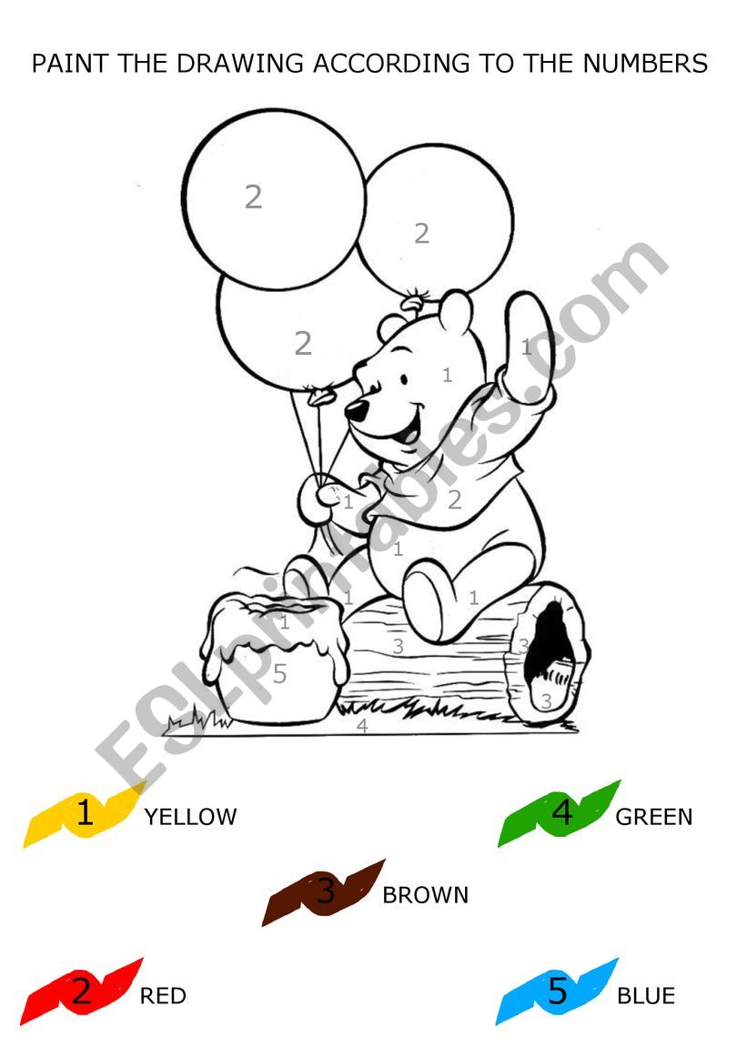 Paiting Winnie the Pooh worksheet