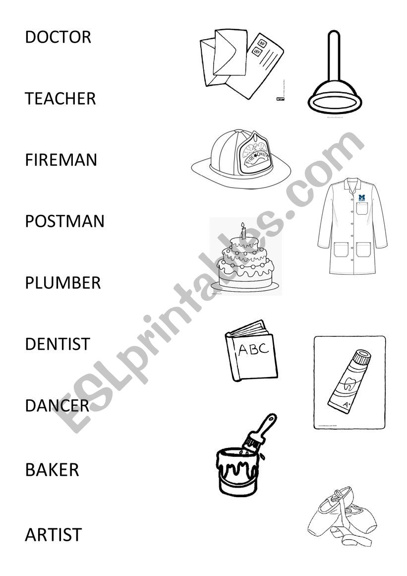 Match the job with the right object