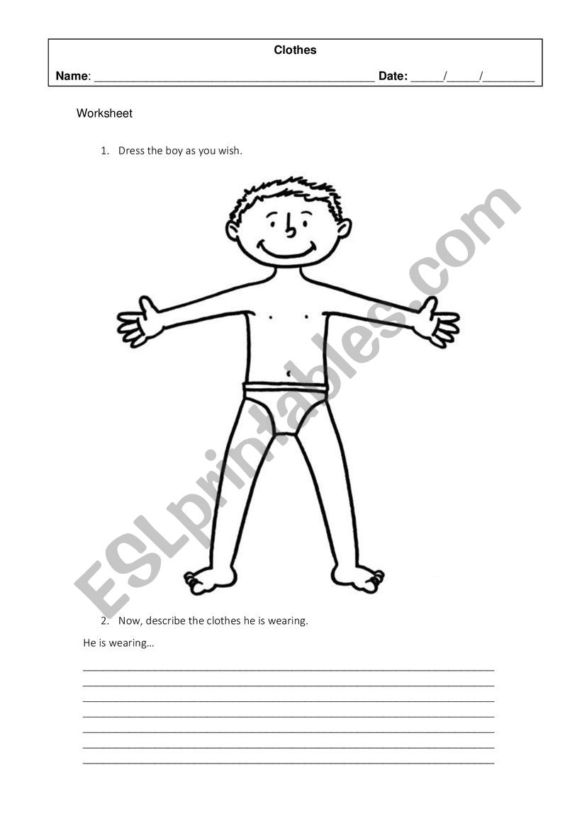 Clothes worksheet