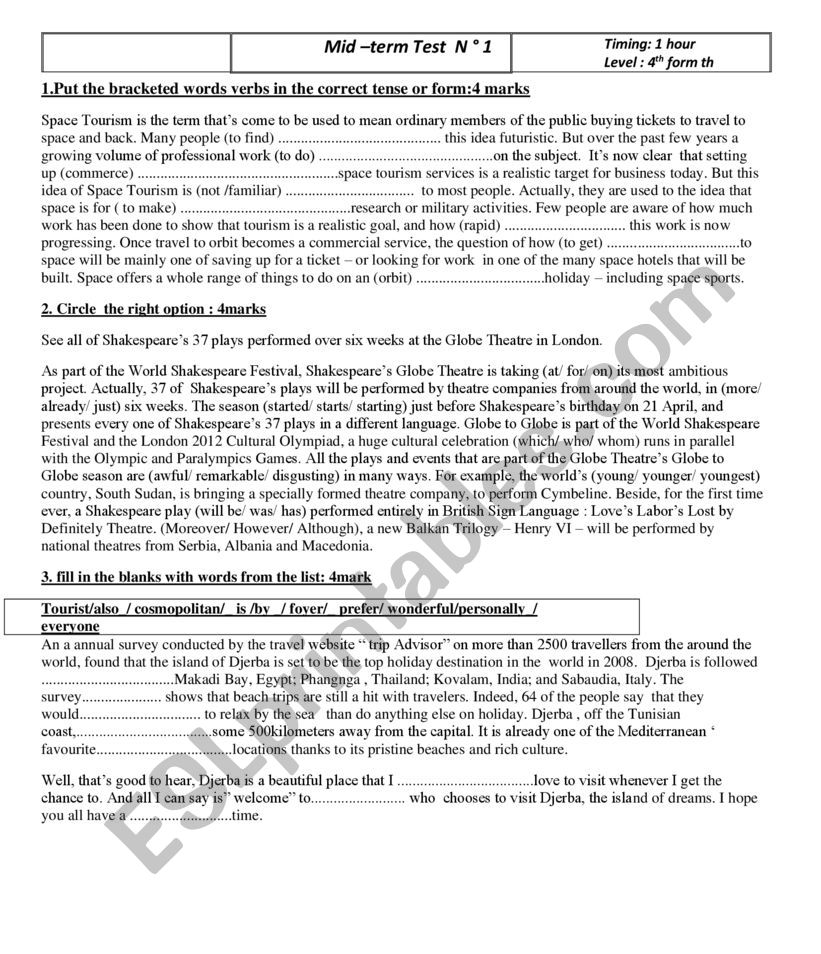test 1 worksheet