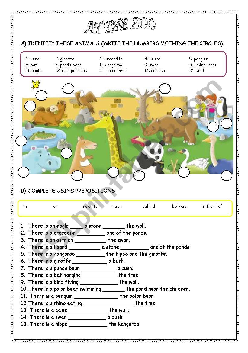 AT THE ZOO worksheet