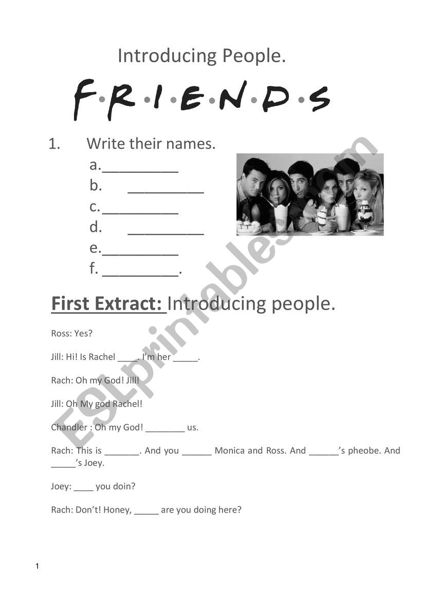 Introducing myself and others Friends tv serie