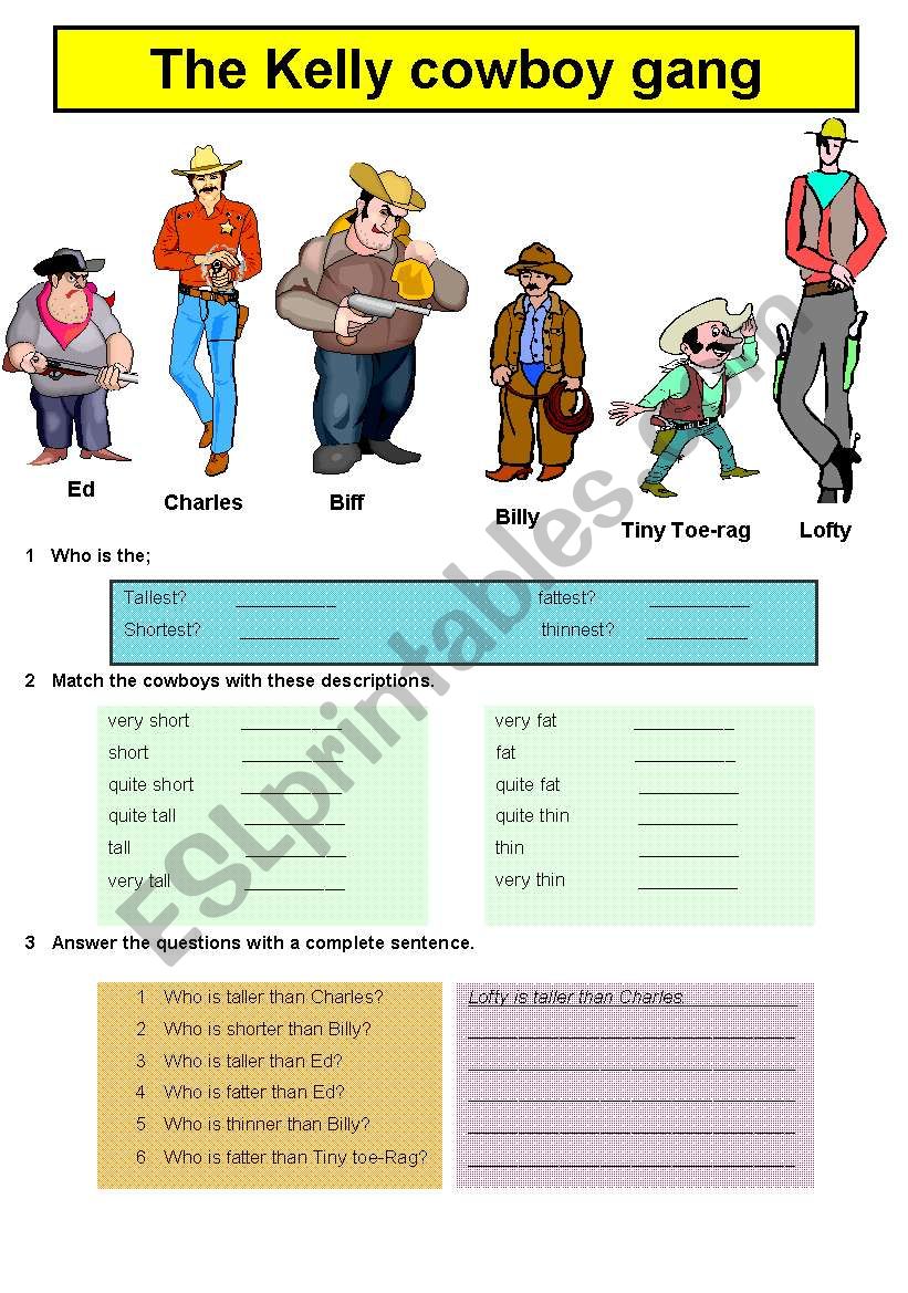 COMPARATIVES / SUPERLATIVES : THE KELLY COWBOY GANG