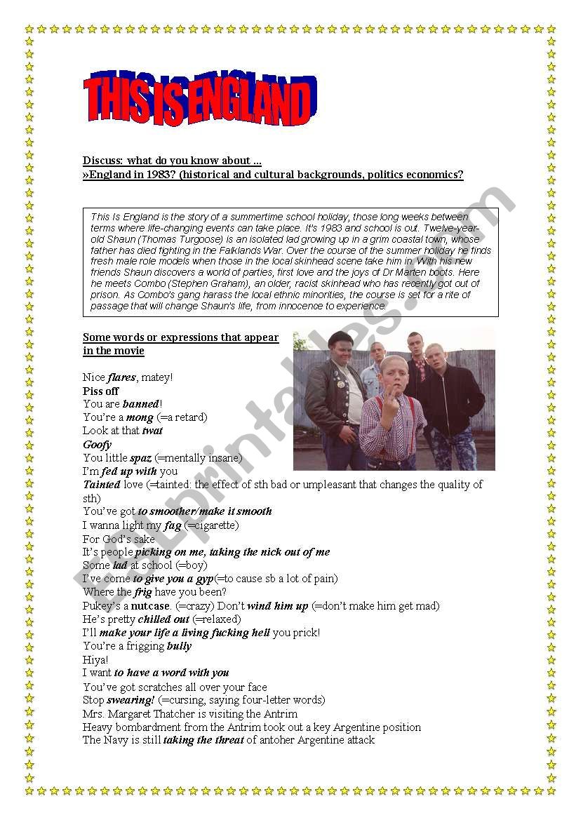 Movie This is England ESL worksheet by lmariana123