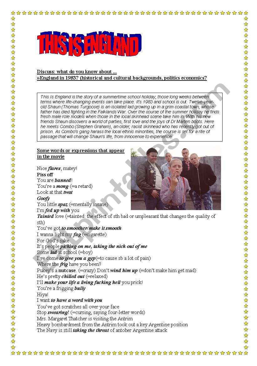 Movie: This is England worksheet