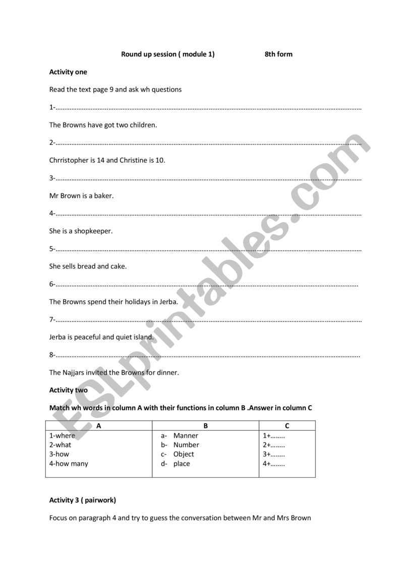 round up session module 1 worksheet