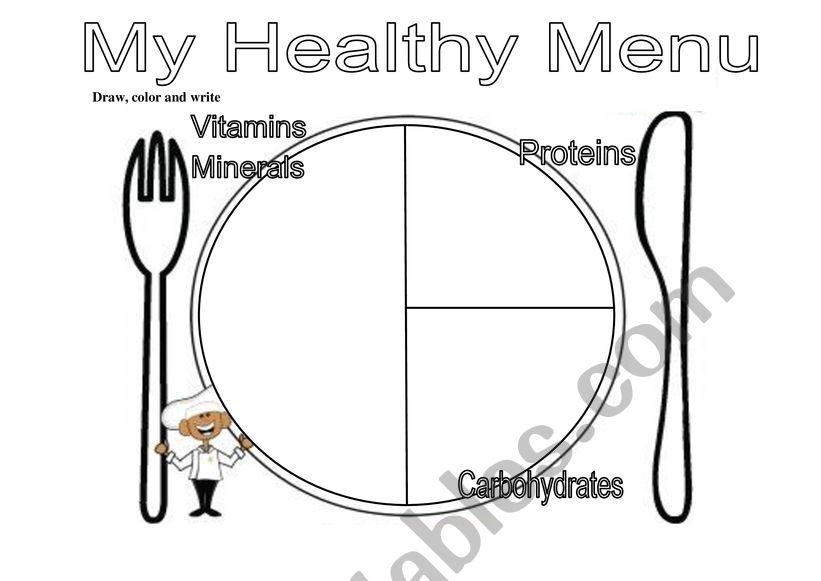 MY HEALTHY MENU worksheet