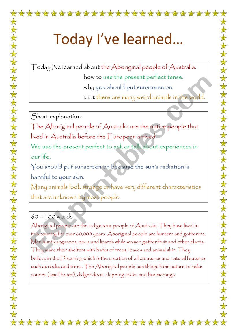 Lesson Revision worksheet