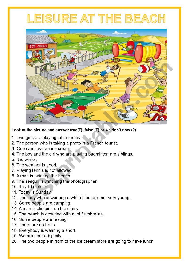 Picture description - Leisure at the beach