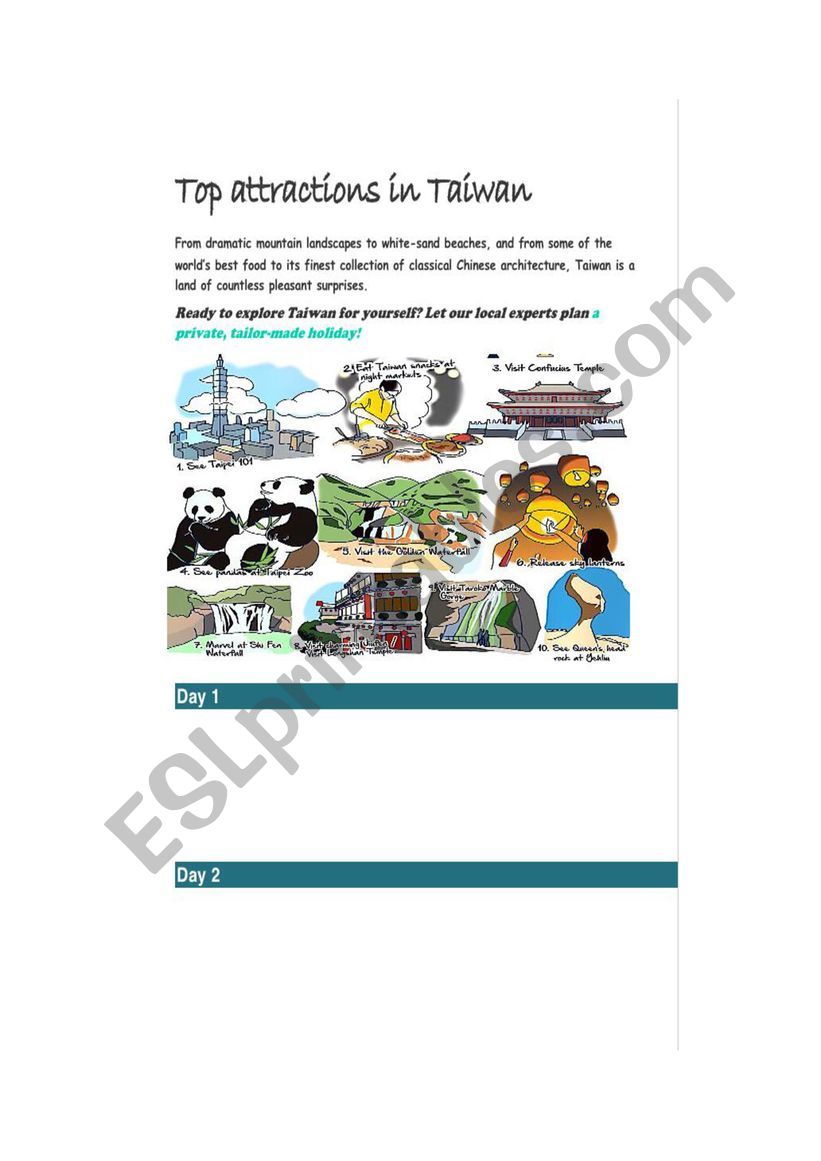 travel plan worksheet