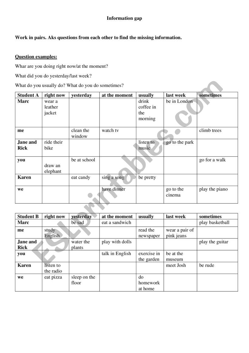 Information gap_PresSimp, PresCont, PastSimp
