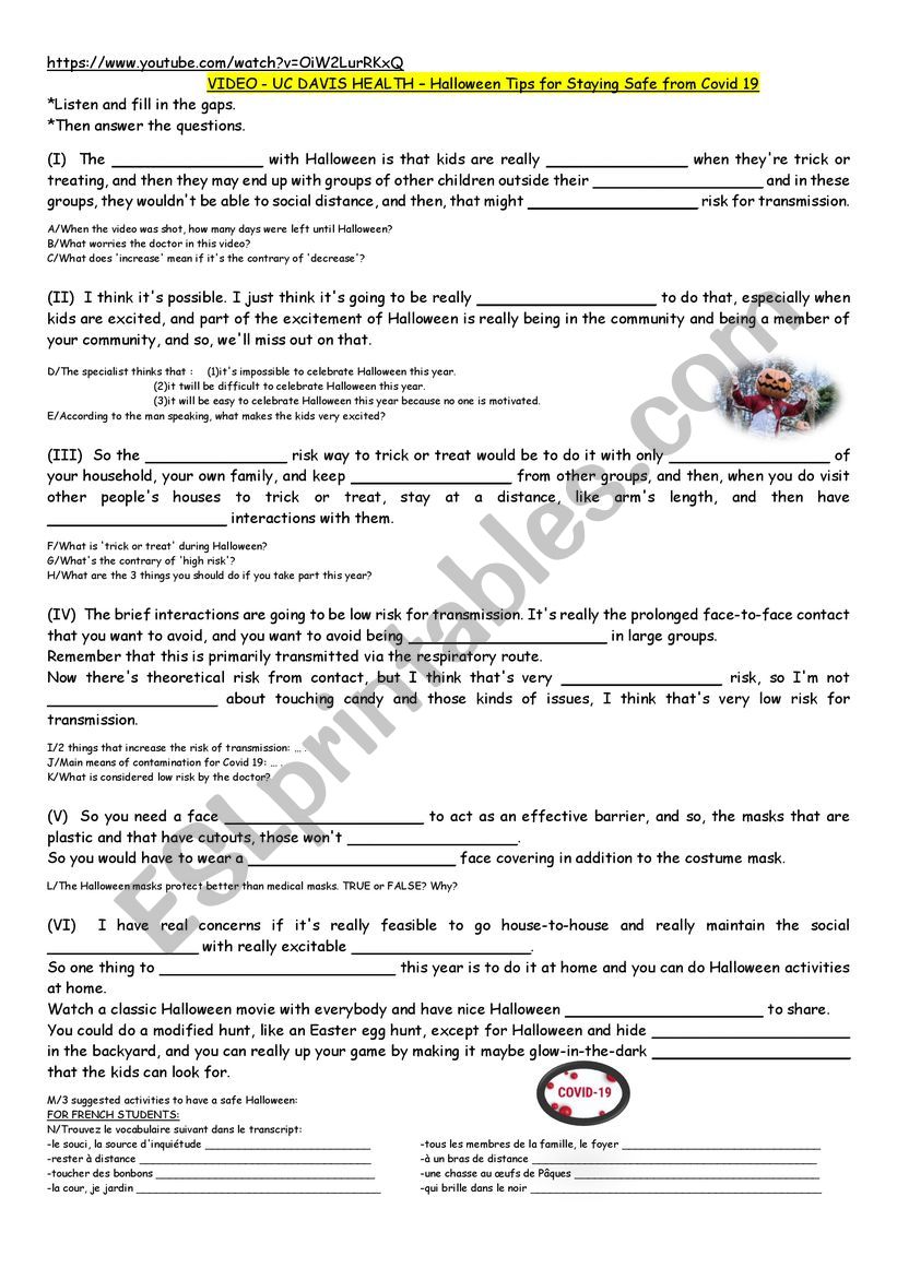 VIDEO - UC DAVIS HEALTH â€“ Halloween Tips for Staying Safe from Covid 19 + Transcript KEY