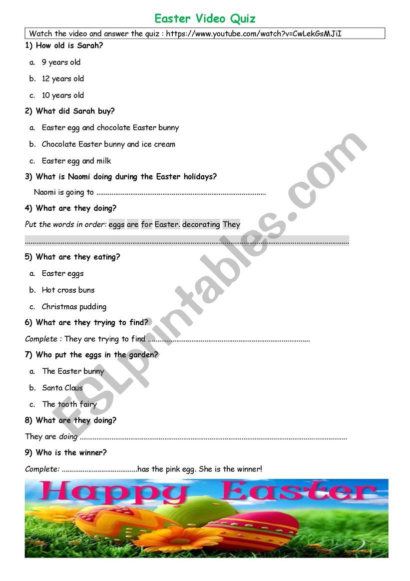Happy Easter worksheet