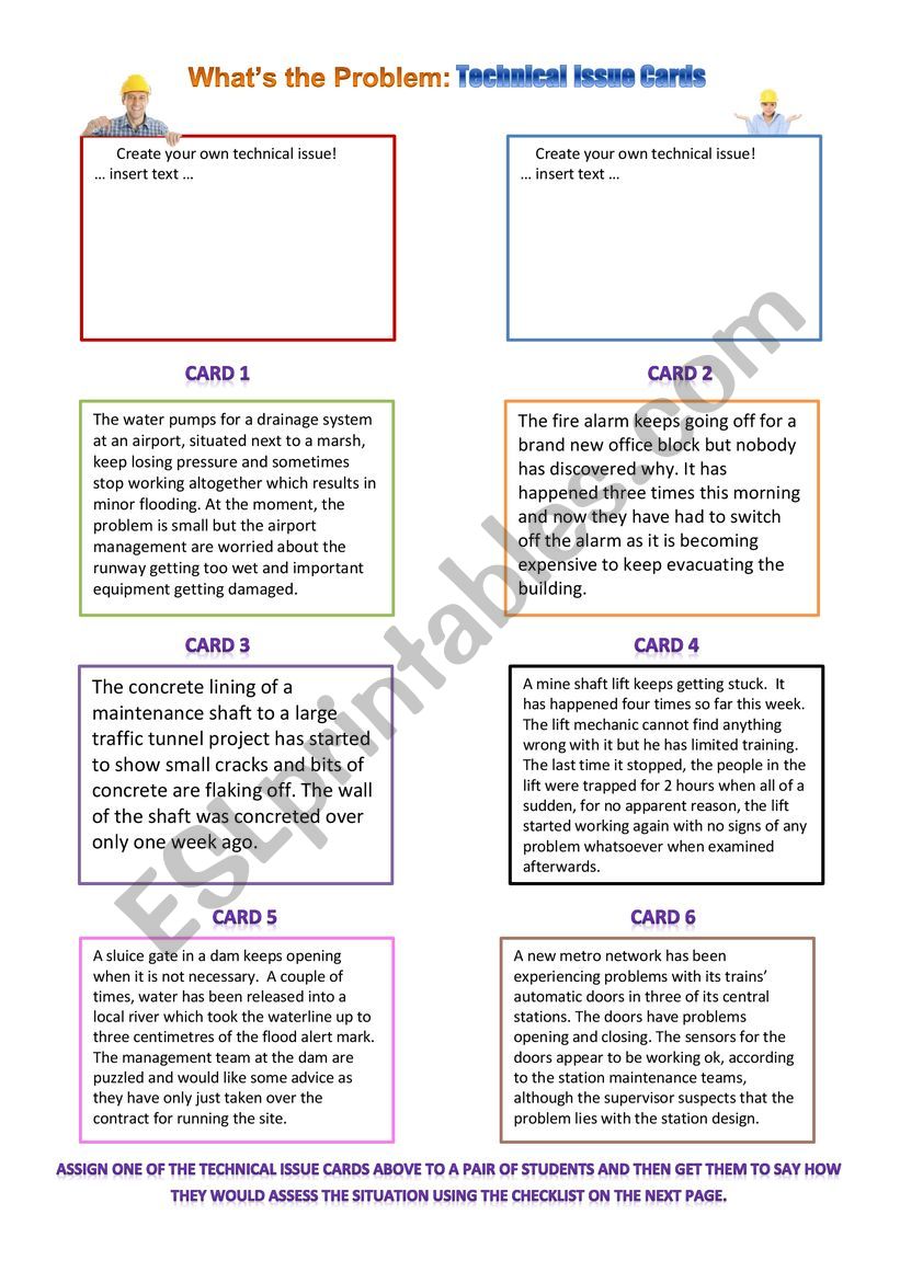 Technical Problems Role Play Cards and Modal Verbs of Probability 