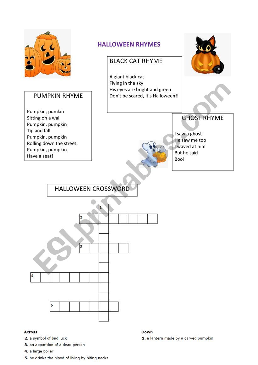 Halloween Rhymes worksheet