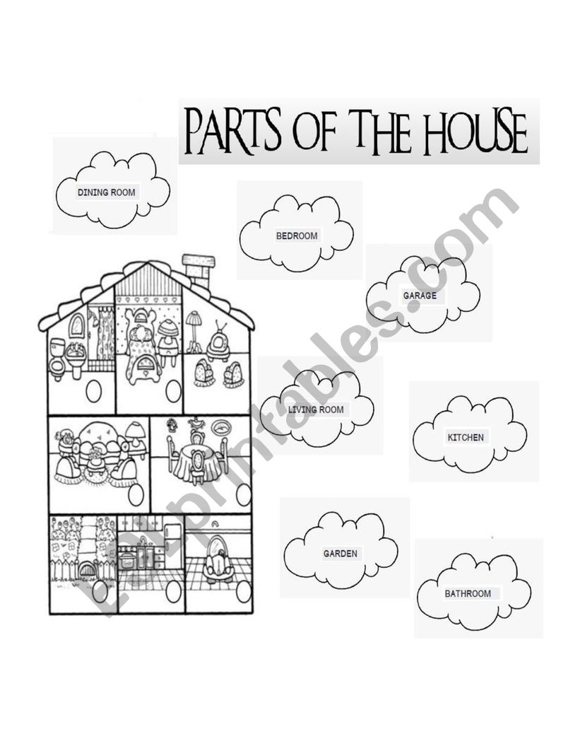 PARTS OF THE HOUSE worksheet