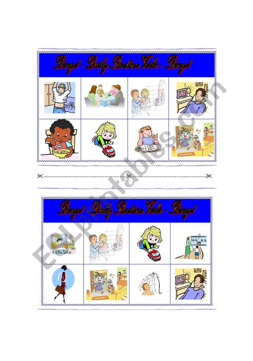 Bingo_Daily Routine Verbs (1) worksheet