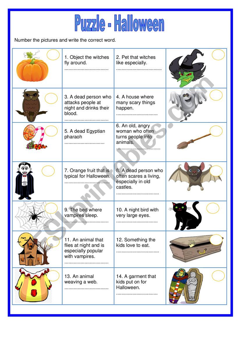 Puzzle - Halloween worksheet