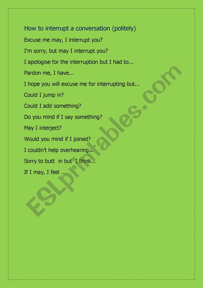 how to interrupt a conversation politely