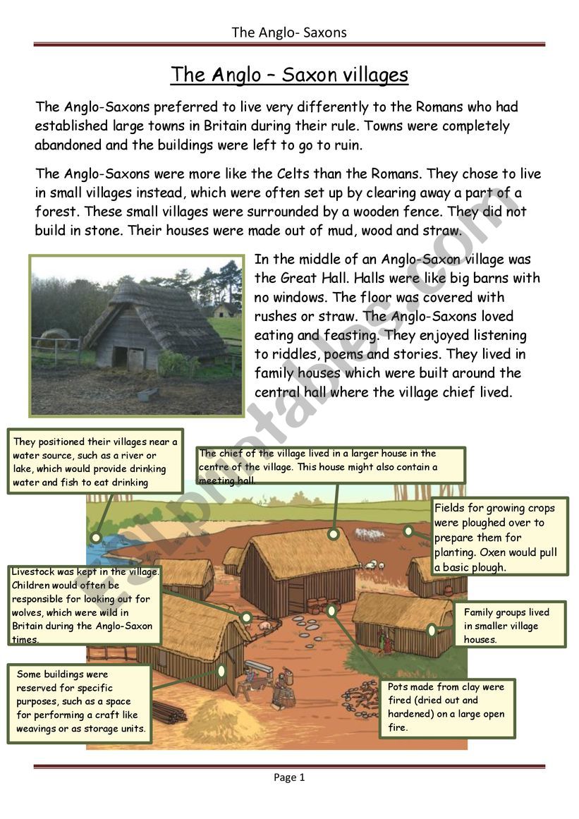 primary homework help anglo saxons houses