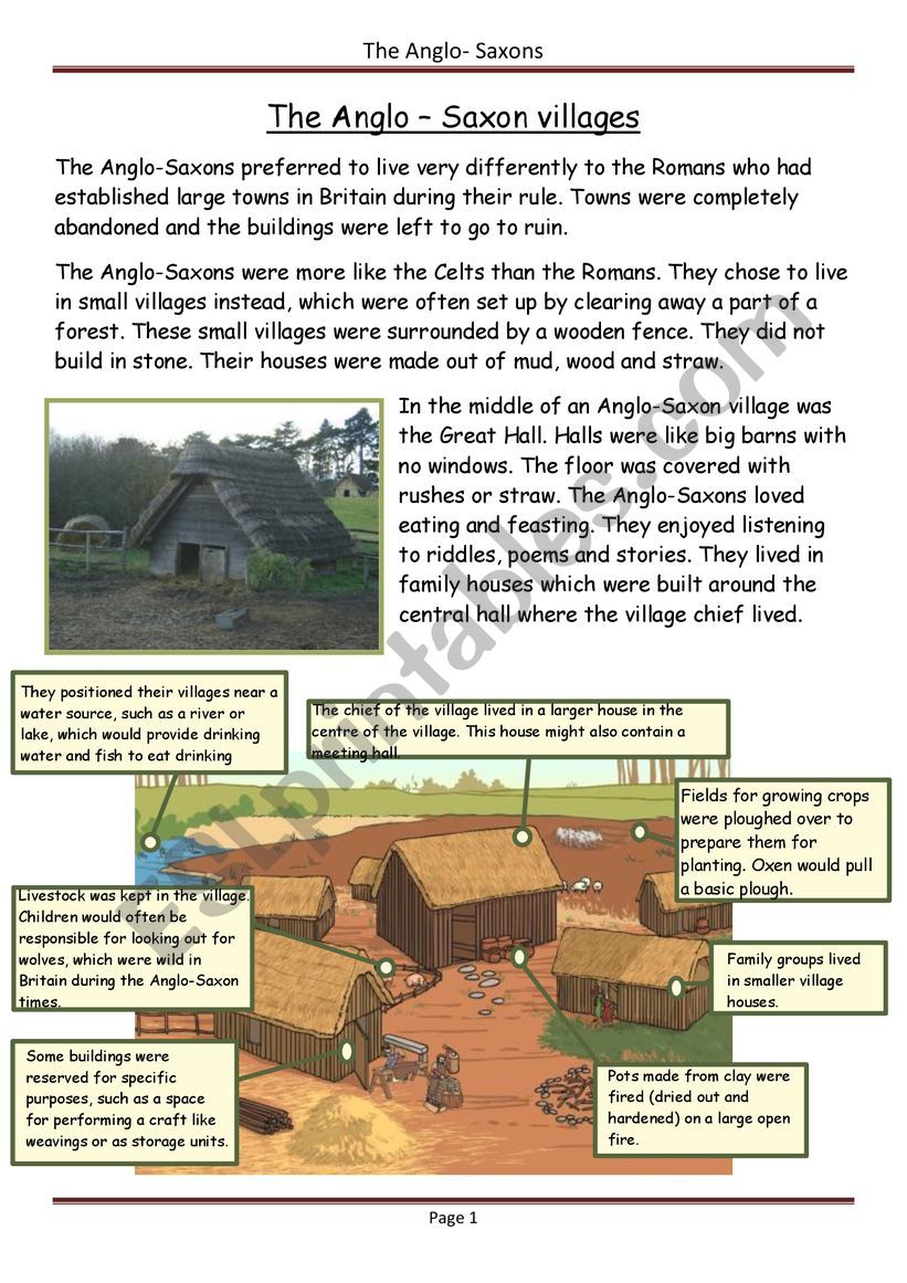 anglo saxon settlements primary homework help