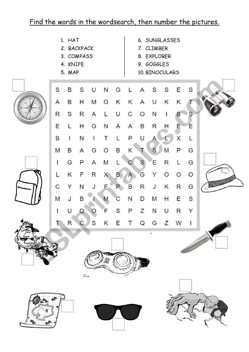 Wordsearch worksheet