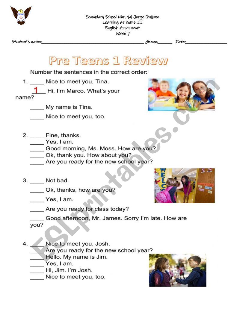 Presentation worksheet