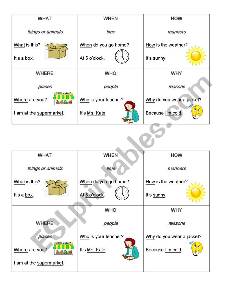 Wh-words worksheet