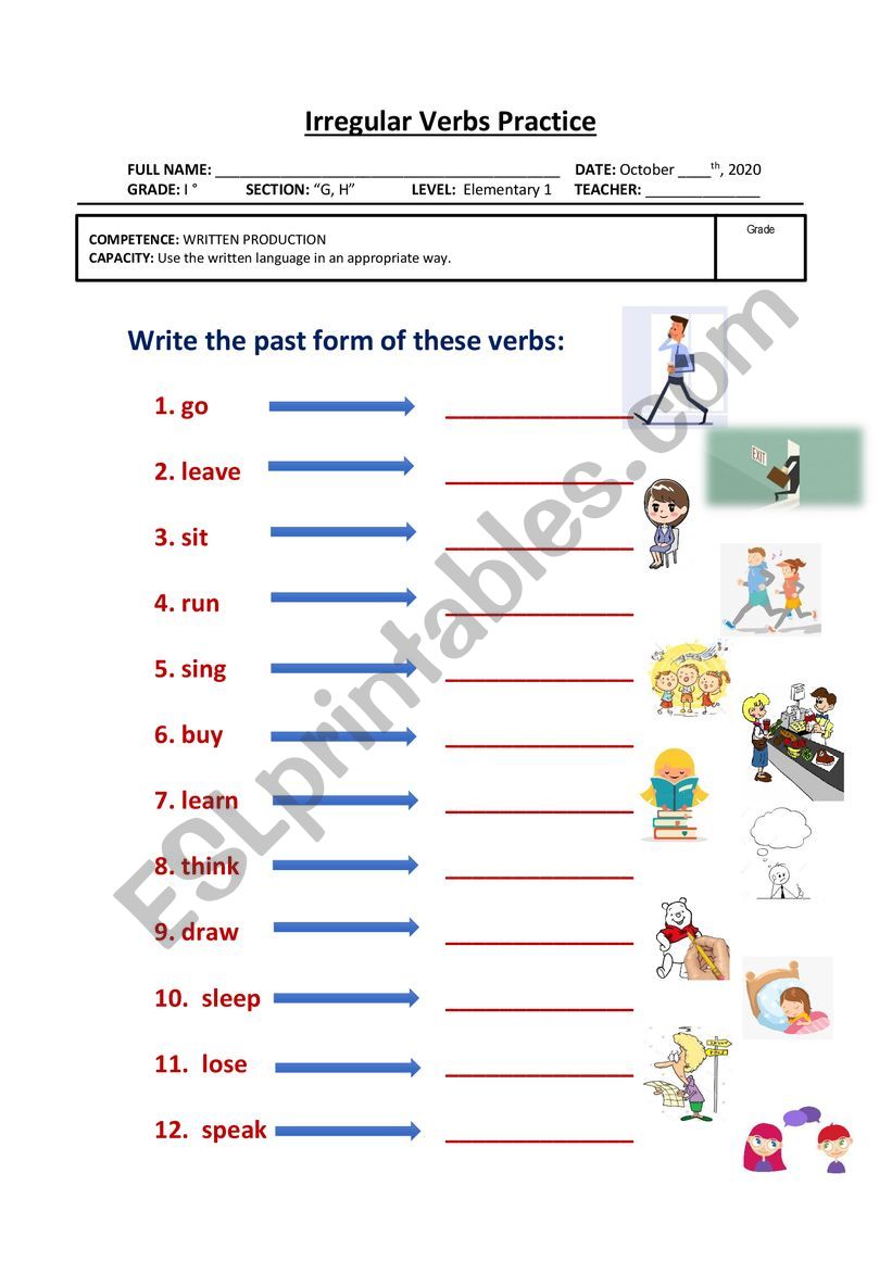 Irregular Verbs - 2nd Practice